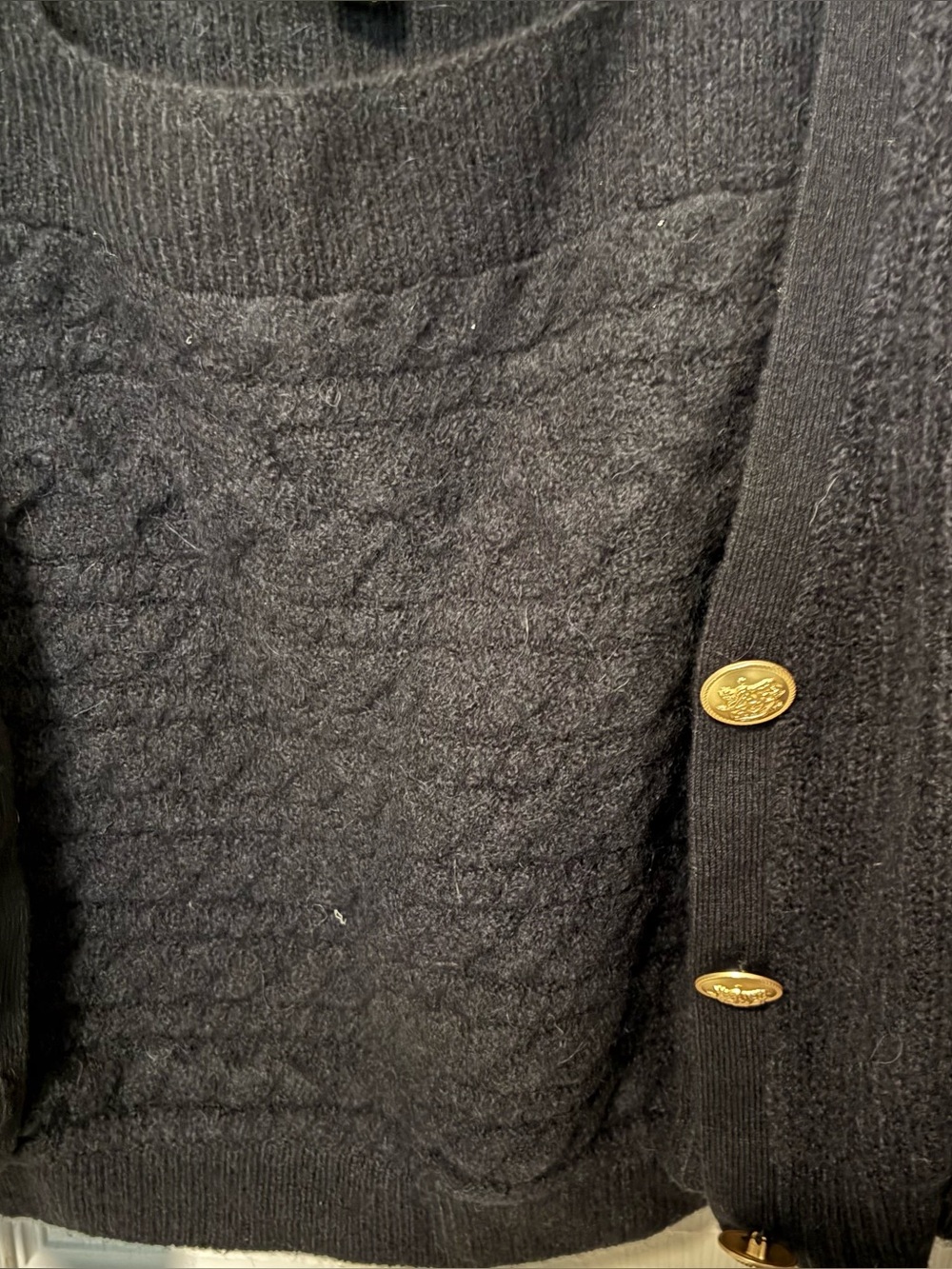 J. Crew Black Cable-Knit Sweater Tank and Cardigan Set NWT - Picture 2 of 9